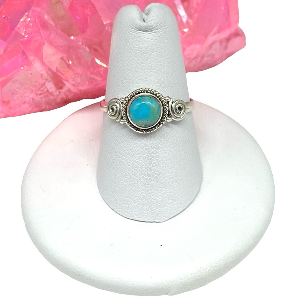 Kingman Turquoise Ring Solid Sterling Silver 925 … - image 1